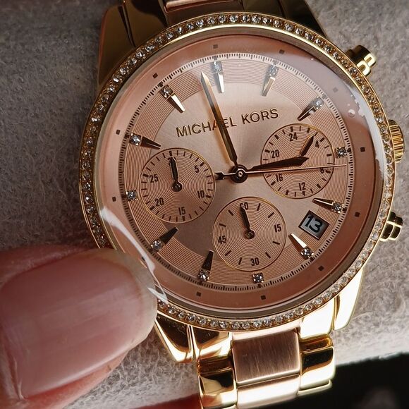 Michael Kors Ritz Chronograph Two-Tone Stainless Steel Watch - Picture 9 of 12